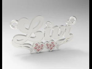 sterling silver custom name design necklace jewelry 3D Print Model