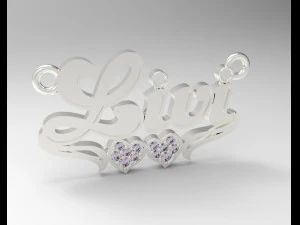 sterling silver custom name design necklace jewelry 3D Print Model