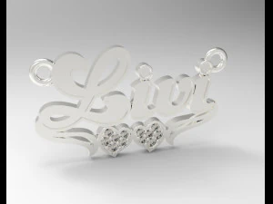 sterling silver custom name design necklace jewelry 3D Print Model