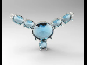 スターリングシルバー オーバル デザイン ネックレス ジュエリー 3Dプリントモデル