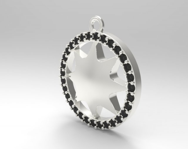 sterling silver star bust charm jewelry 3D Print Model .c4d .max .obj .3ds .fbx .stl .blend 
