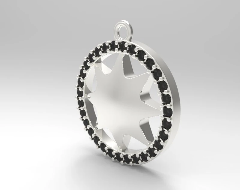 sterling silver star bust charm jewelry 3D Print Model .c4d .max .obj .3ds .fbx .stl .blend 