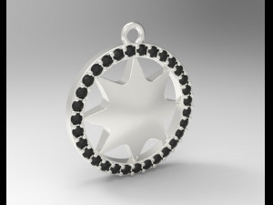 sterling silver star bust charm jewelry 3D Print Model