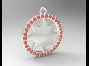 sterling silver star bust charm jewelry 3D Print Model