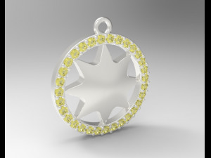 sterling silver star bust charm jewelry 3D Print Model