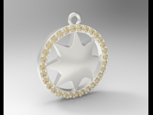 sterling silver star bust charm jewelry 3D Print Model