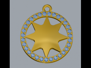 sterling silver star bust charm jewelry 3D Print Model