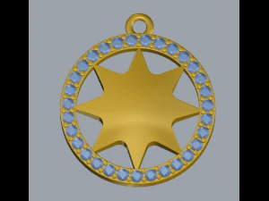sterling silver star bust charm jewelry 3D Print Model