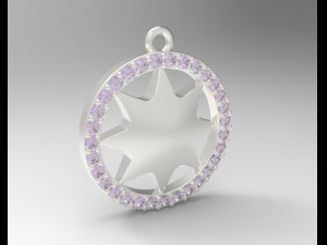 sterling silver star bust charm jewelry 3D Print Model