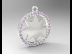 sterling silver star bust charm jewelry 3D Print Model