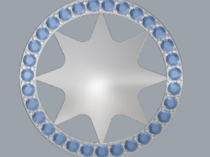 sterling silver star bust charm jewelry 3D Print Model
