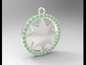 sterling silver star bust charm jewelry 3D Print Model