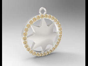 sterling silver star bust charm jewelry 3D Print Model