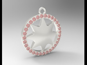 sterling silver star bust charm jewelry 3D Print Model