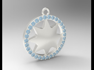 sterling silver star bust charm jewelry 3D Print Model