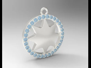 sterling silver star bust charm jewelry 3D Print Model