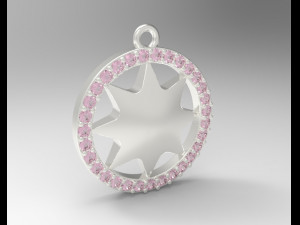sterling silver star bust charm jewelry 3D Print Model