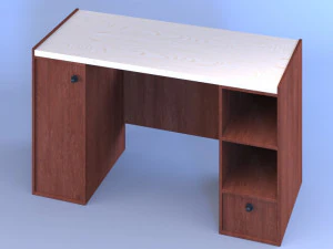 Modern wooden writing desk 01 3D Model