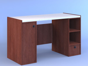 Modern wooden writing desk 01 Model 3D