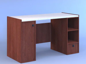 Modern wooden writing desk 01 3D Model