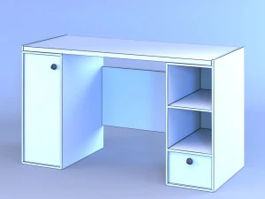 Modern wooden writing desk 01 3D Model