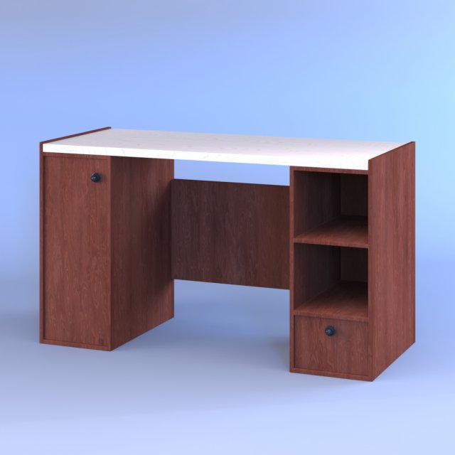 Modern wooden writing desk 01 Model 3D .c4d .max .obj .3ds .fbx .stl .blend
