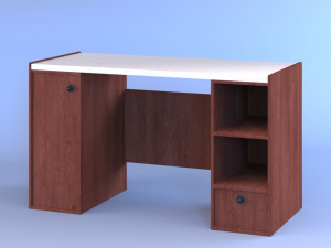 Modern wooden writing desk 01 3D 模型