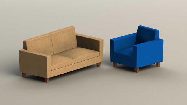 furniture - sofa 01 3D Model .c4d .max .obj .3ds .fbx .stl .blend 