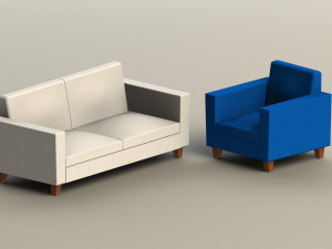 furniture - sofa 01 3D Model