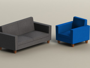 furniture - sofa 01 3D Model