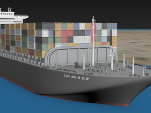 ship blocking suez canal egypt 3D Model