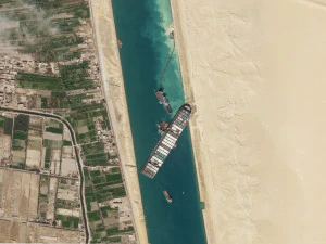 ship blocking suez canal egypt 3D Model