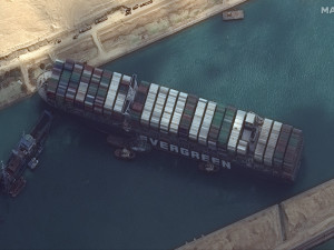 ship blocking suez canal egypt 3D Model