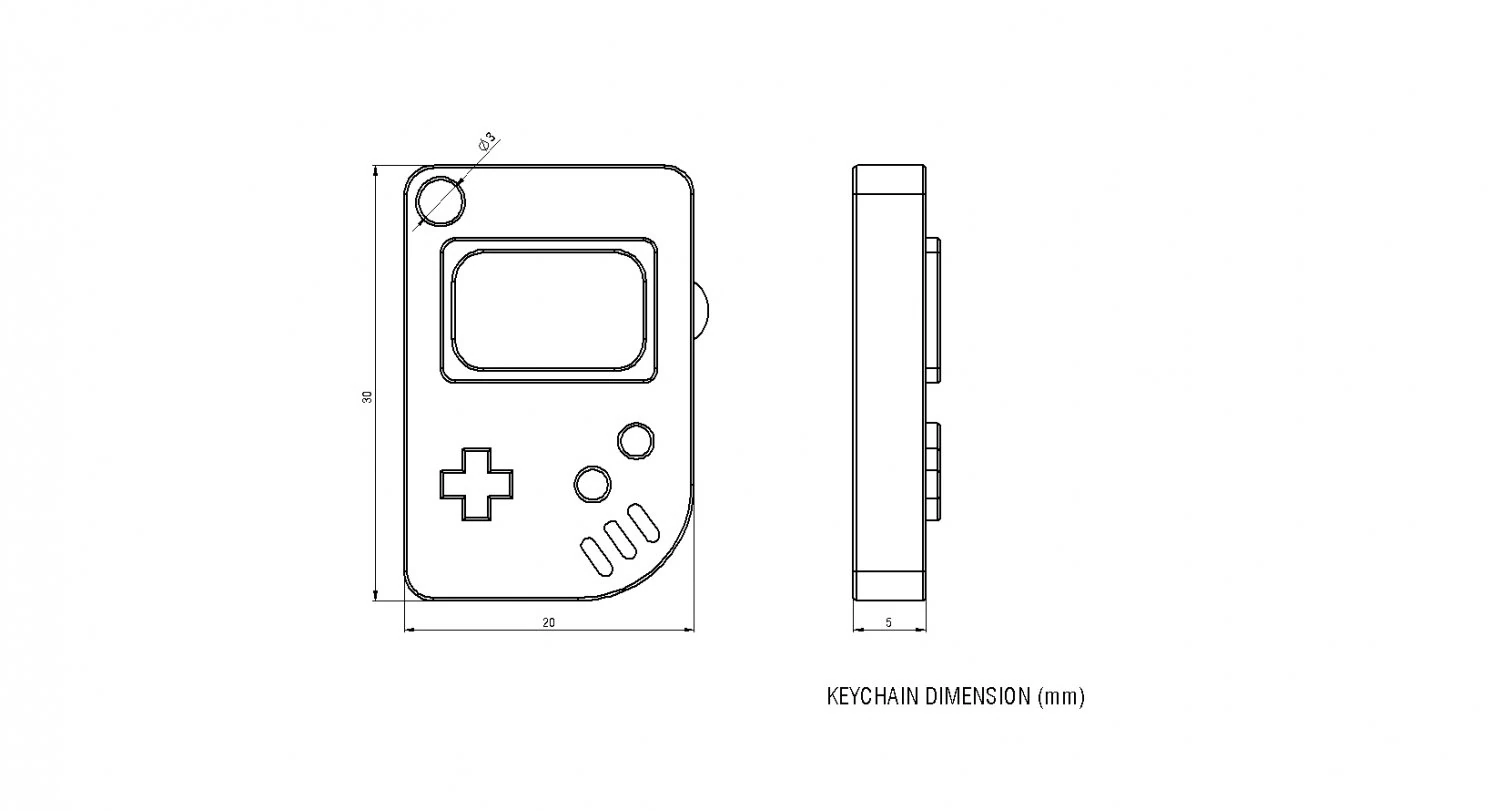 keychain gameboy 3D Print Model .c4d .max .obj .3ds .fbx .stl .blend 