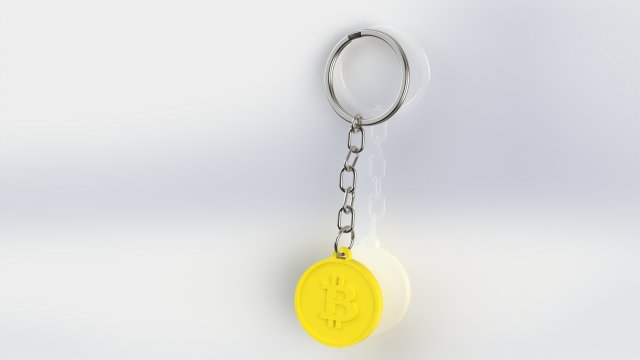 keychain bitcoin 3D Print Model .c4d .max .obj .3ds .fbx .stl .blend 