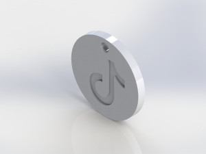 Keychain TikTok 3D print model 3D print model Modelo de Impressão 3D