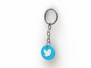 Twitter Keychain 3D Print Model