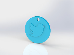 Twitter Keychain 3D Print Model