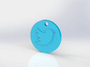 Twitter Keychain 3D Print Model