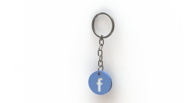 Facebook Keychain 3D-printmodel .c4d .max .obj .3ds .fbx .stl .blend 