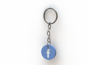 Facebook Keychain Modelo de Impressão 3D