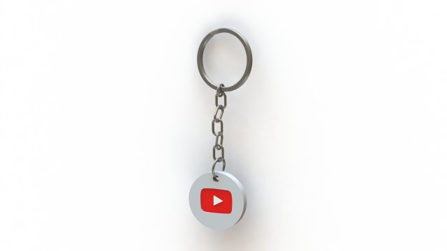 YouTube Keychain Modelo de Impressão 3D .c4d .max .obj .3ds .fbx .stl .blend 