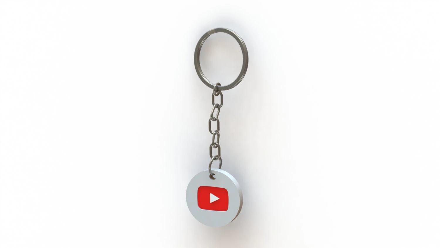 YouTube Keychain 3D Print Model .c4d .max .obj .3ds .fbx .stl .blend 