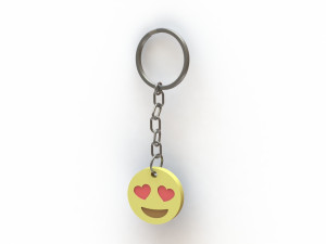 Emoji Keychain - Smiling face with heart eyes Model Cetak 3D