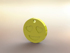 Emoji Keychain - Smiling face with heart eyes 3D 打印模型
