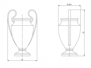 Miniature Champions League Trophy 3Dプリントモデル