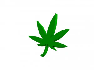 Weed Keychain 3D Print Model