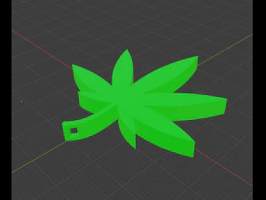 Weed Keychain 3D Print Model