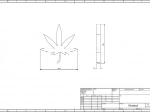 Weed Keychain 3D Print Model