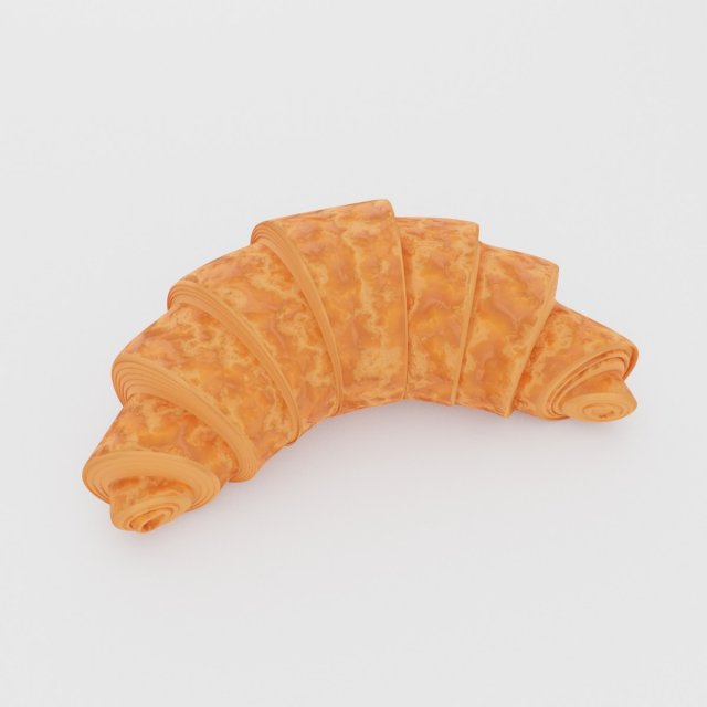 croissant 3D 모델 .c4d .max .obj .3ds .fbx .stl .blend 